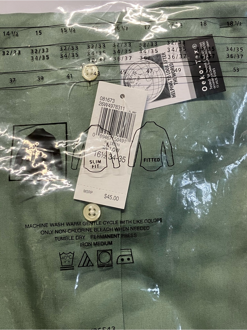 NWT 3x Lot Mens Dress Shirts 16.5 34/35 Chaps & Arrow Blue Purple Green - Picture 7 of 8
